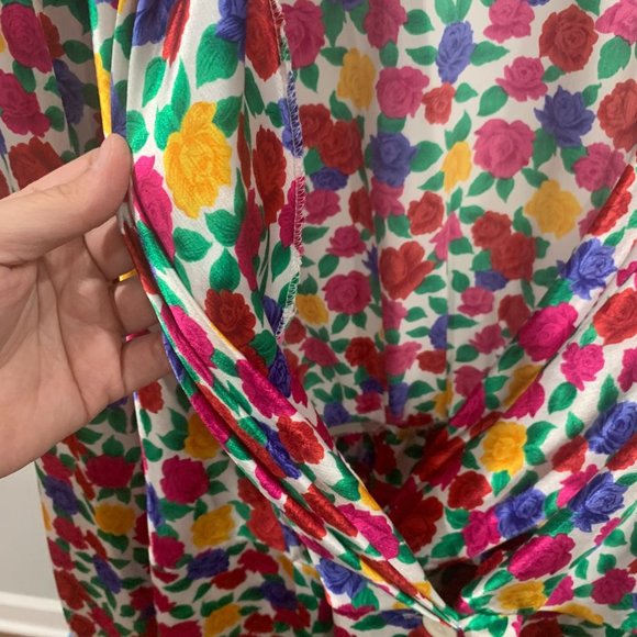 Vintage Lady Shapely Faux Wrap Floral Peplum Blouse Size 24W - Picture 6 of 10